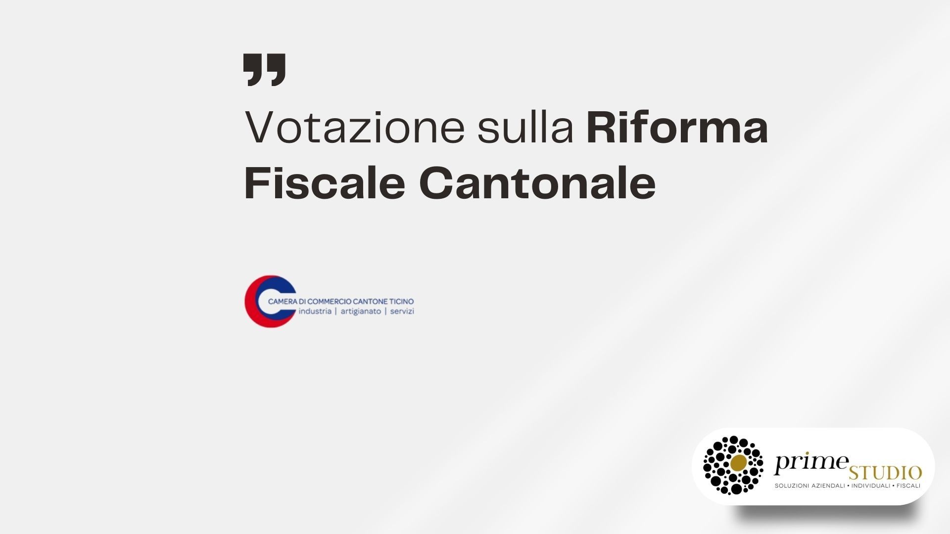 Text discussing the vote on Cantonal Tax Reform with logos of two organizations below.